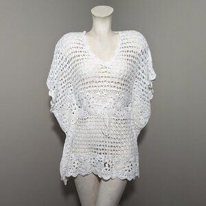 MICHAEL Michael Kors Loose Knit Caftan Top White Cover up XS